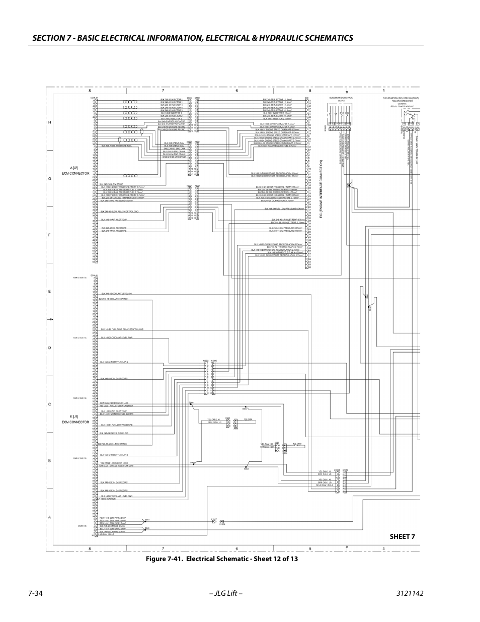 Electrical schematic - sheet 12 of 13 -34 | JLG 1350SJP Service Manual User Manual | Page 542 / 554