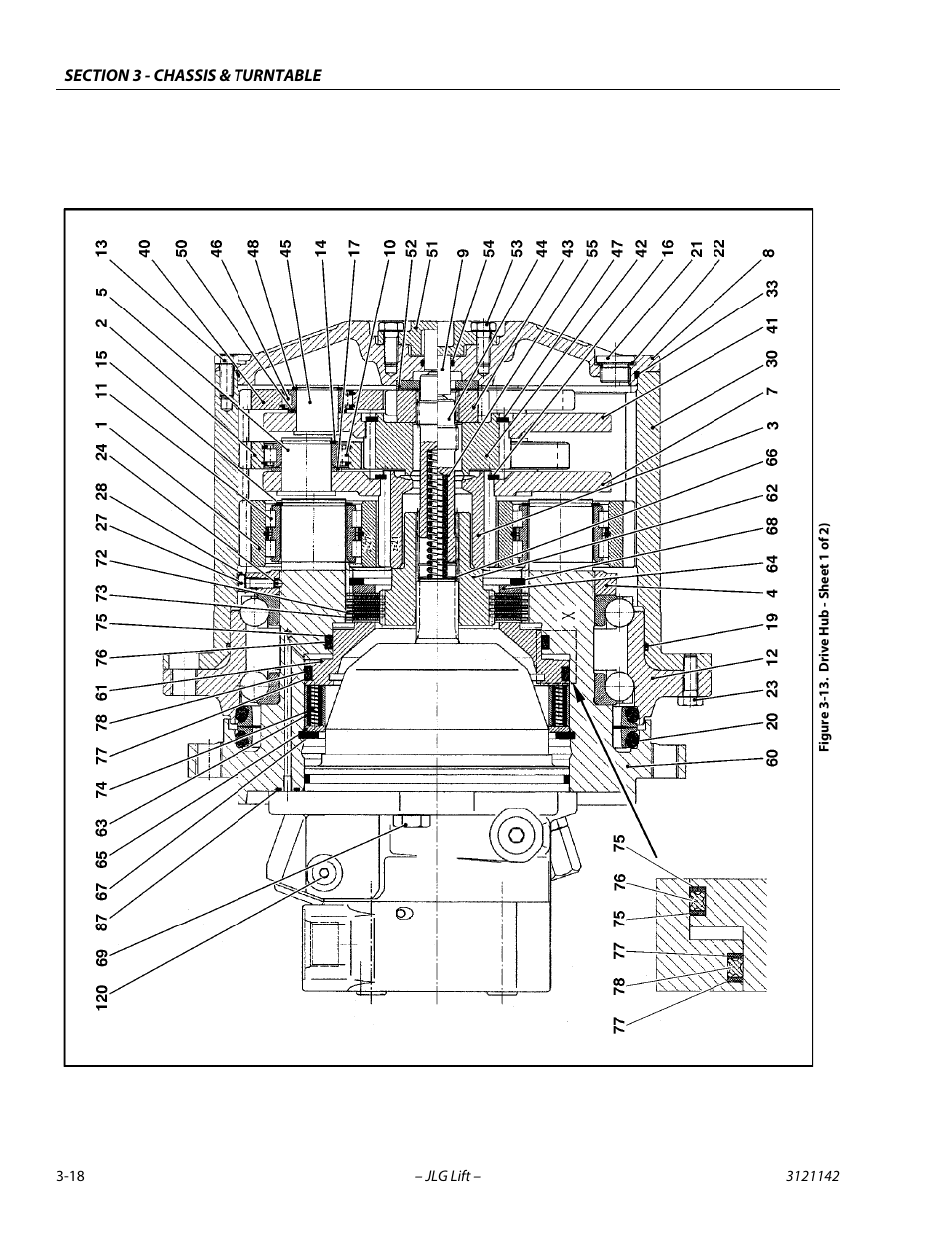 Drive hub - sheet 1 of 2) -18 | JLG 1350SJP Service Manual User Manual | Page 64 / 554