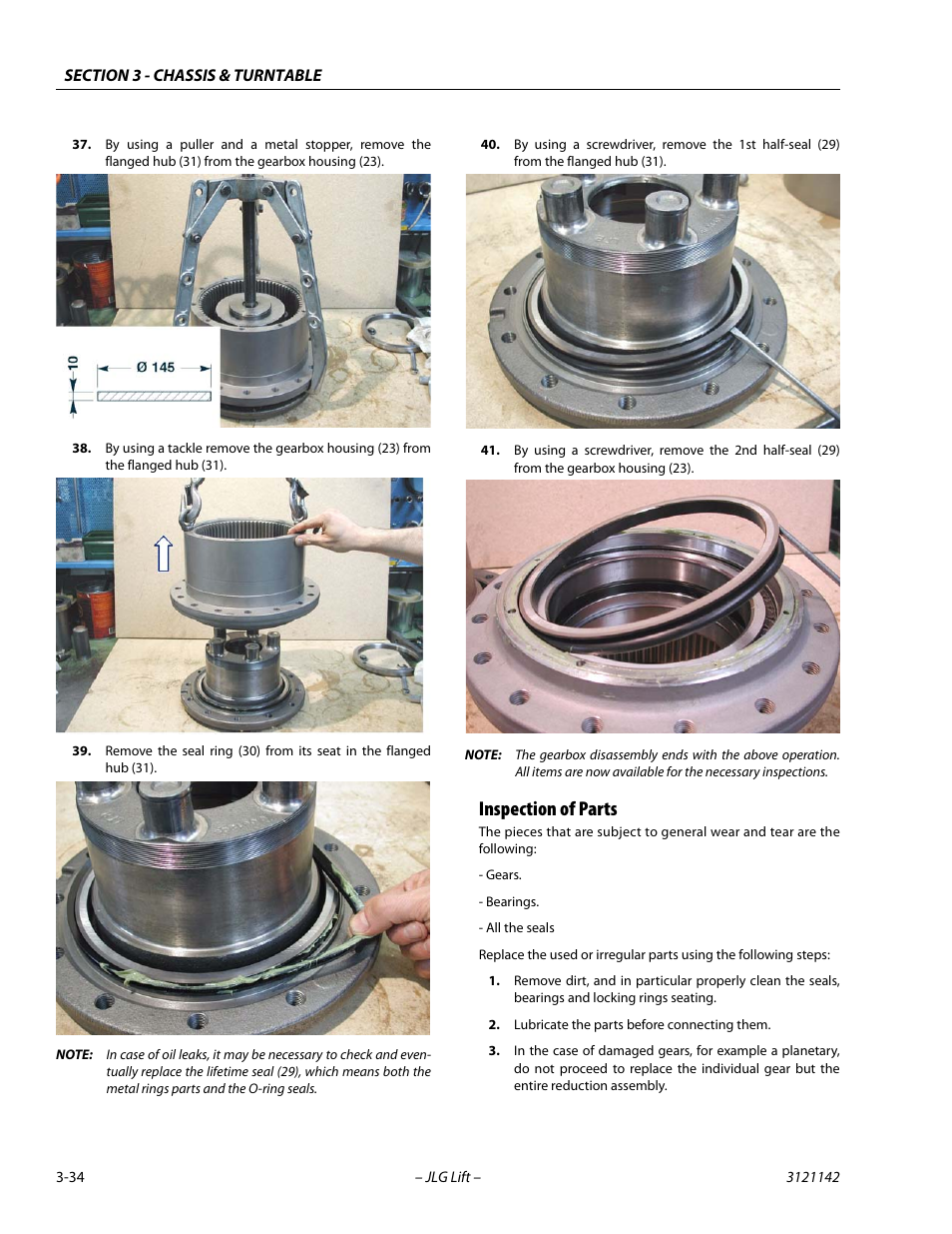 Inspection of parts, Inspection of parts -34 | JLG 1350SJP Service Manual User Manual | Page 80 / 554