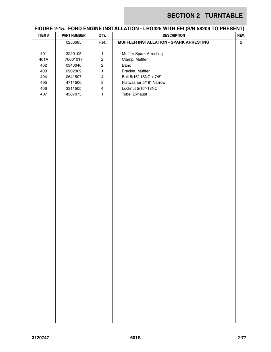 JLG 601S ANSI Parts Manual User Manual | Page 123 / 384