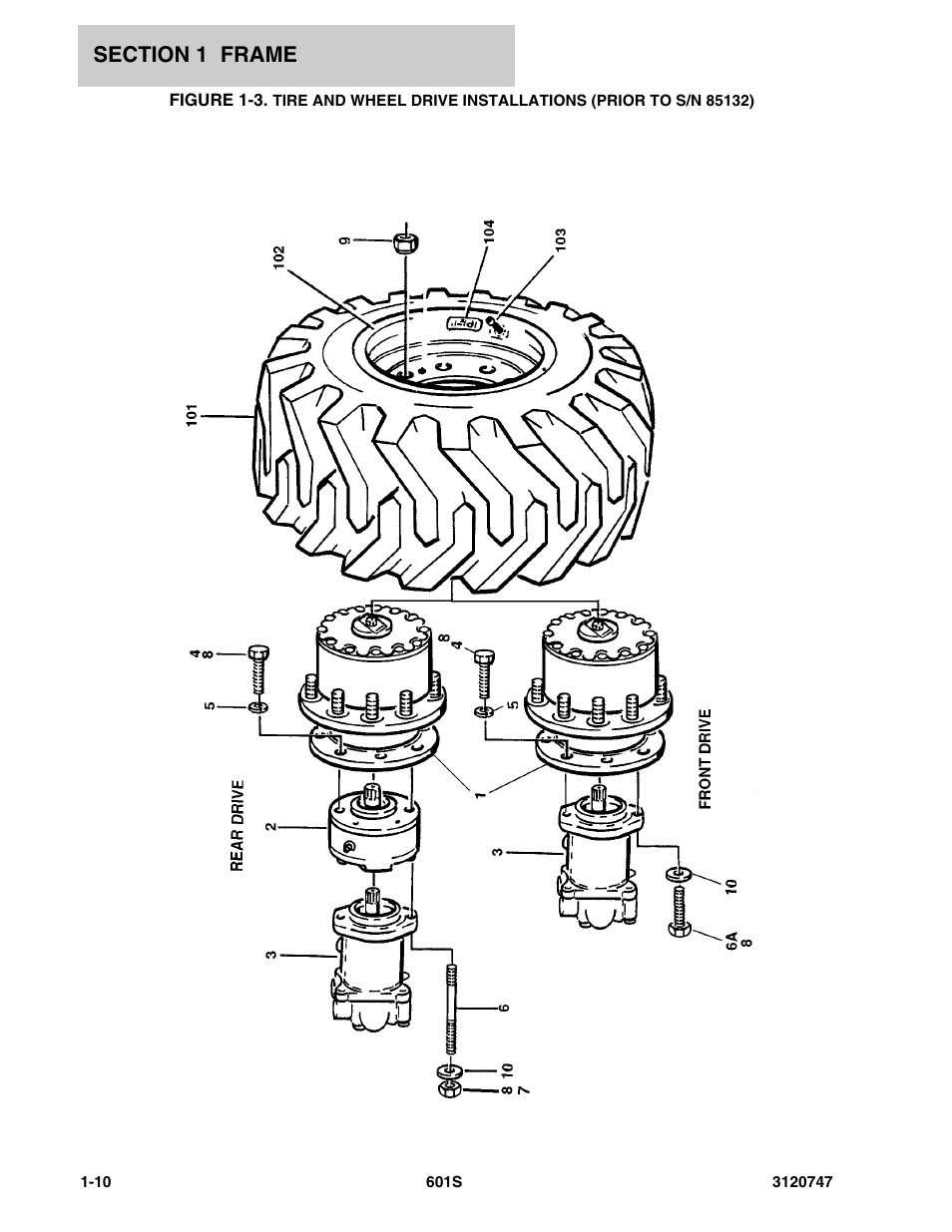 Tire | JLG 601S ANSI Parts Manual User Manual | Page 18 / 384