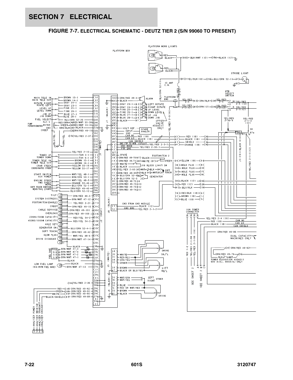 Electrical sch | JLG 601S ANSI Parts Manual User Manual | Page 306 / 384