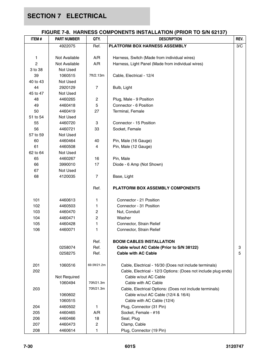 JLG 601S ANSI Parts Manual User Manual | Page 314 / 384