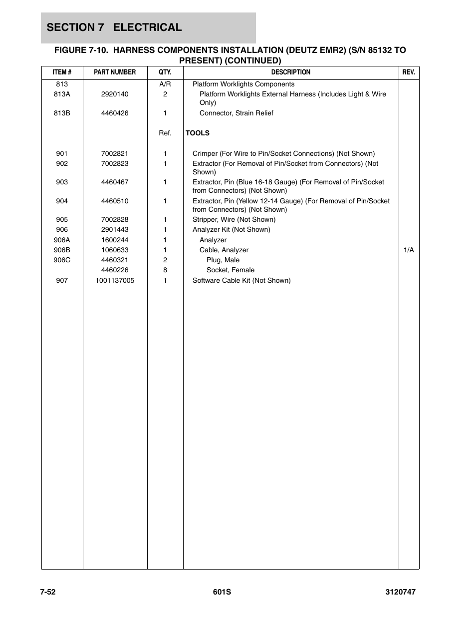 JLG 601S ANSI Parts Manual User Manual | Page 336 / 384