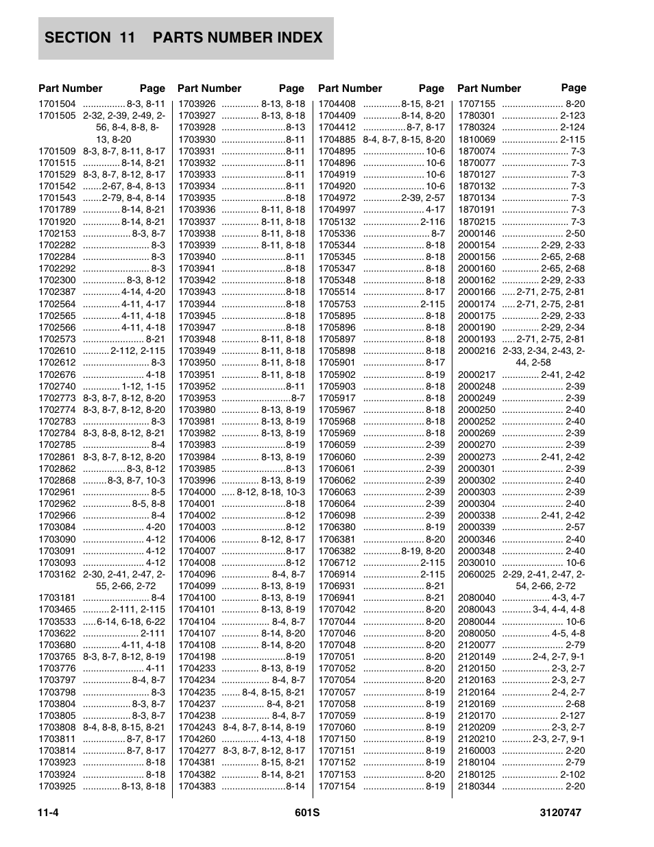 JLG 601S ANSI Parts Manual User Manual | Page 372 / 384