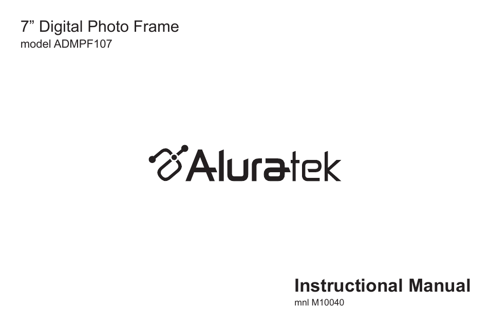 Aluratek ADMPF107 User Manual | 24 pages
