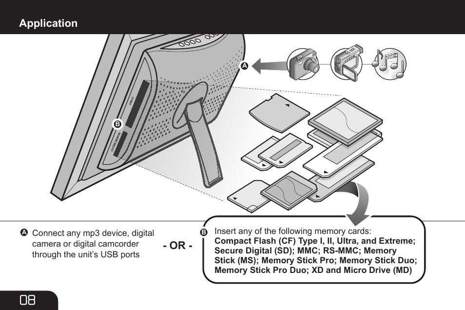Application | Aluratek ADMPF107 User Manual | Page 8 / 24
