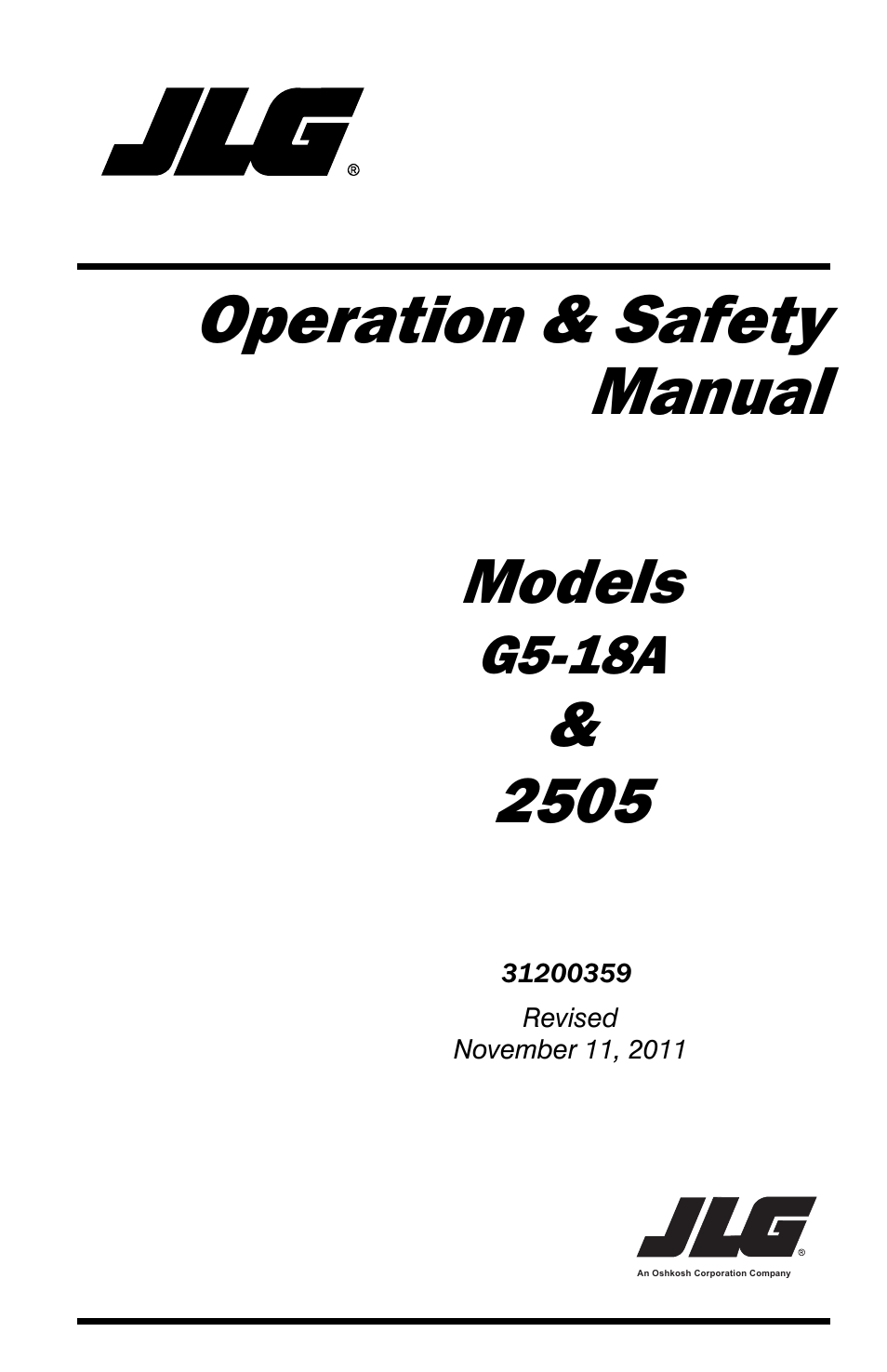 JLG 2505 Operator Manual User Manual | 142 pages