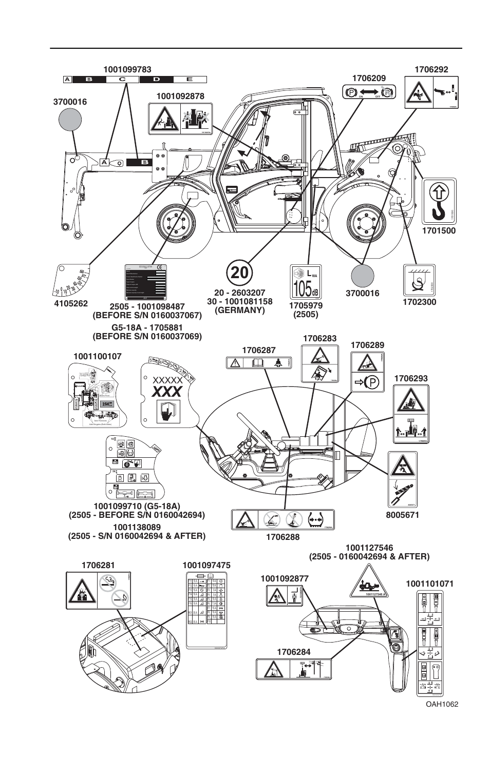 View a-a view of battery cover capacity charts a a | JLG 2505 Operator Manual User Manual | Page 31 / 142