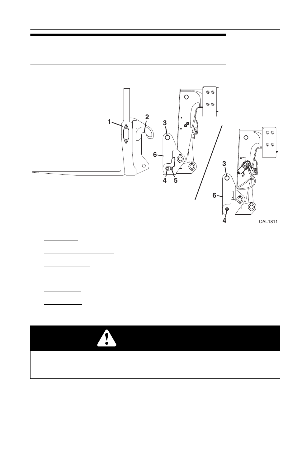 6 attachment installation, Standard quick attach, 6 attachment installation -9 | Standard quick attach -9, Warning | JLG 2505 Operator Manual User Manual | Page 81 / 142