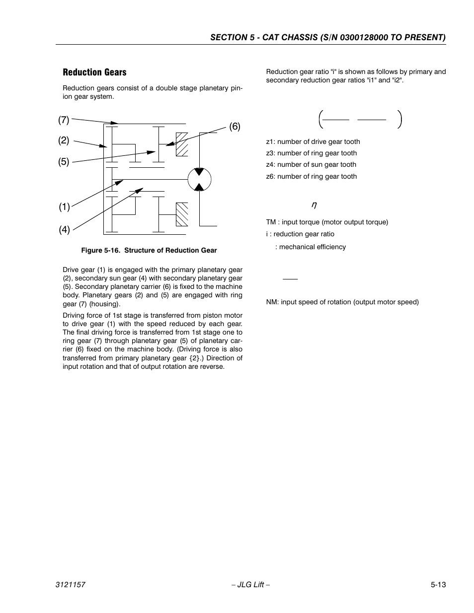 Reduction gears, Reduction gears -13, Structure of reduction gear -13 | JLG 600SC_660SJC Service Manual User Manual | Page 105 / 406