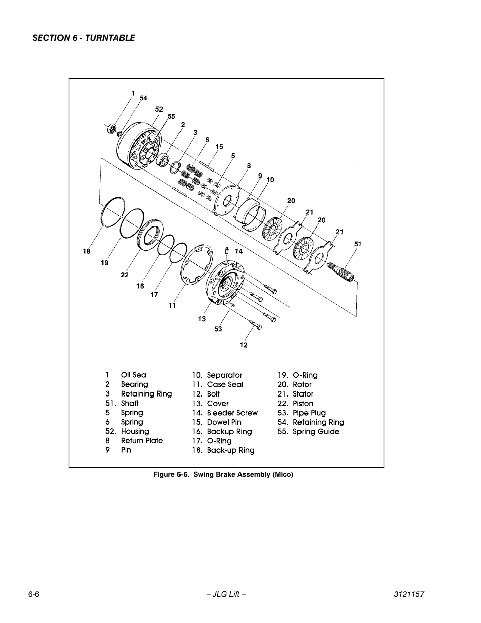 Swing brake assembly (mico) -6 | JLG 600SC_660SJC Service Manual User Manual | Page 152 / 406