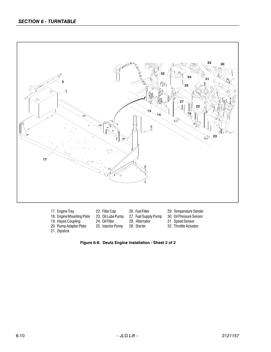 Deutz engine installation - sheet 2 of 2 -10 | JLG 600SC_660SJC Service Manual User Manual | Page 156 / 406