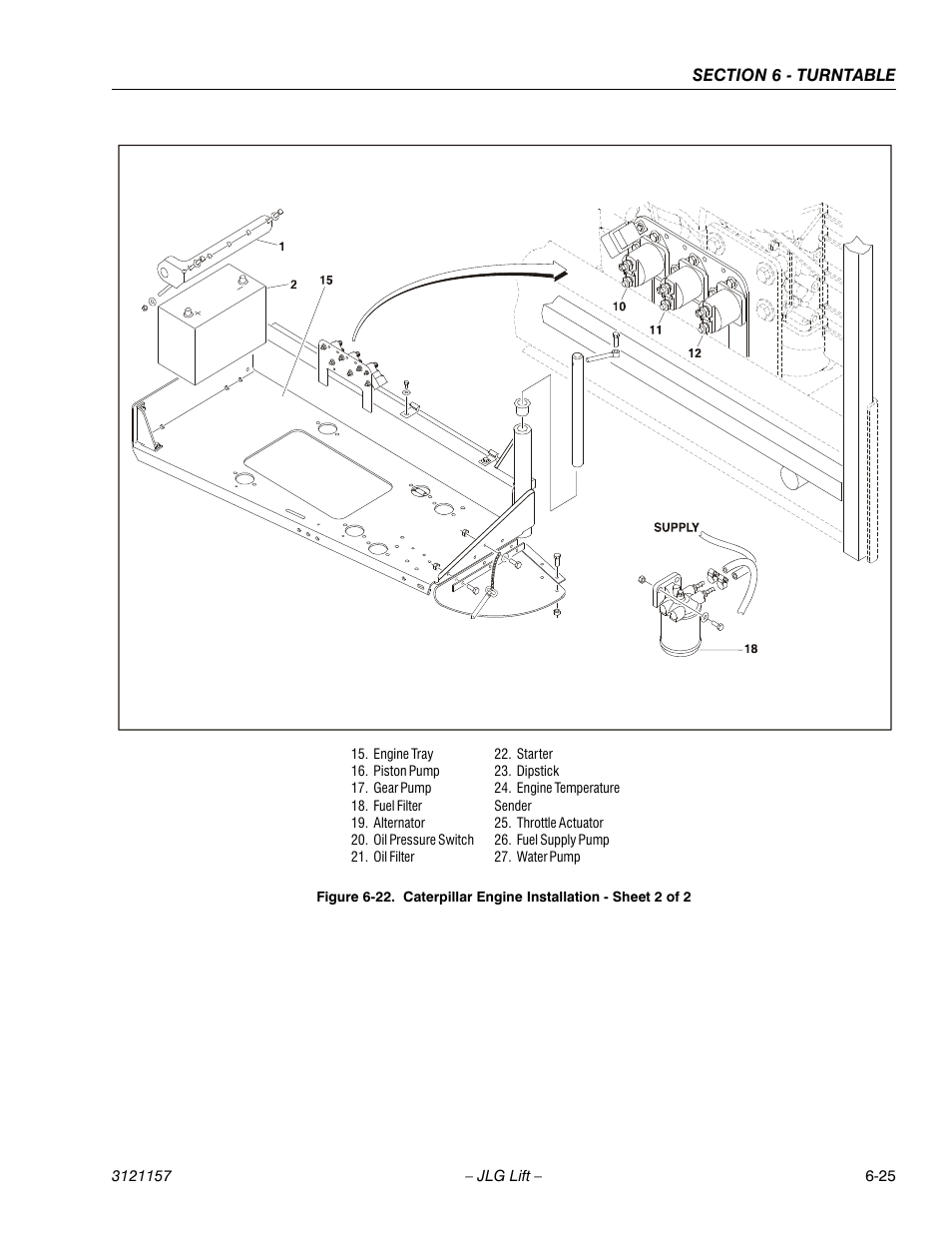 Caterpillar engine installation - sheet 2 of 2 -25 | JLG 600SC_660SJC Service Manual User Manual | Page 171 / 406