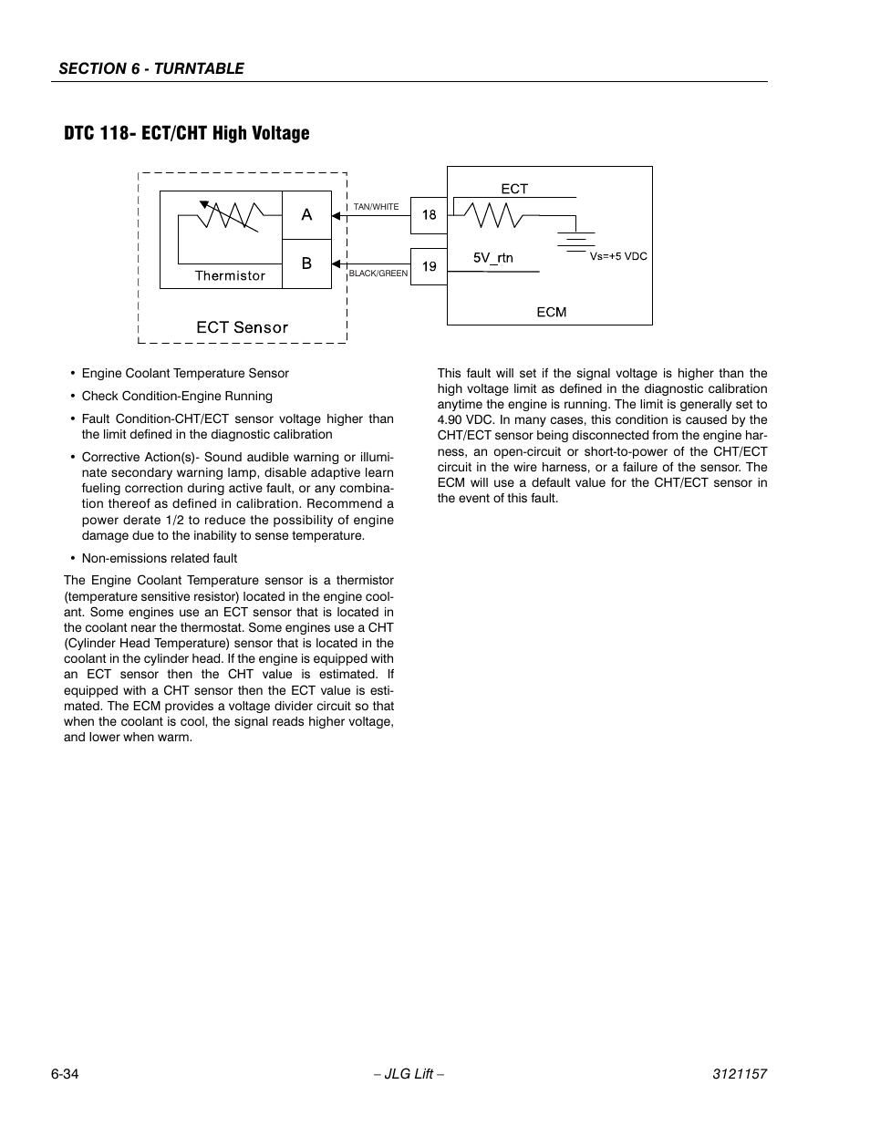 Dtc 118- ect/cht high voltage, Dtc 118- ect/cht high voltage -34 | JLG 600SC_660SJC Service Manual User Manual | Page 180 / 406