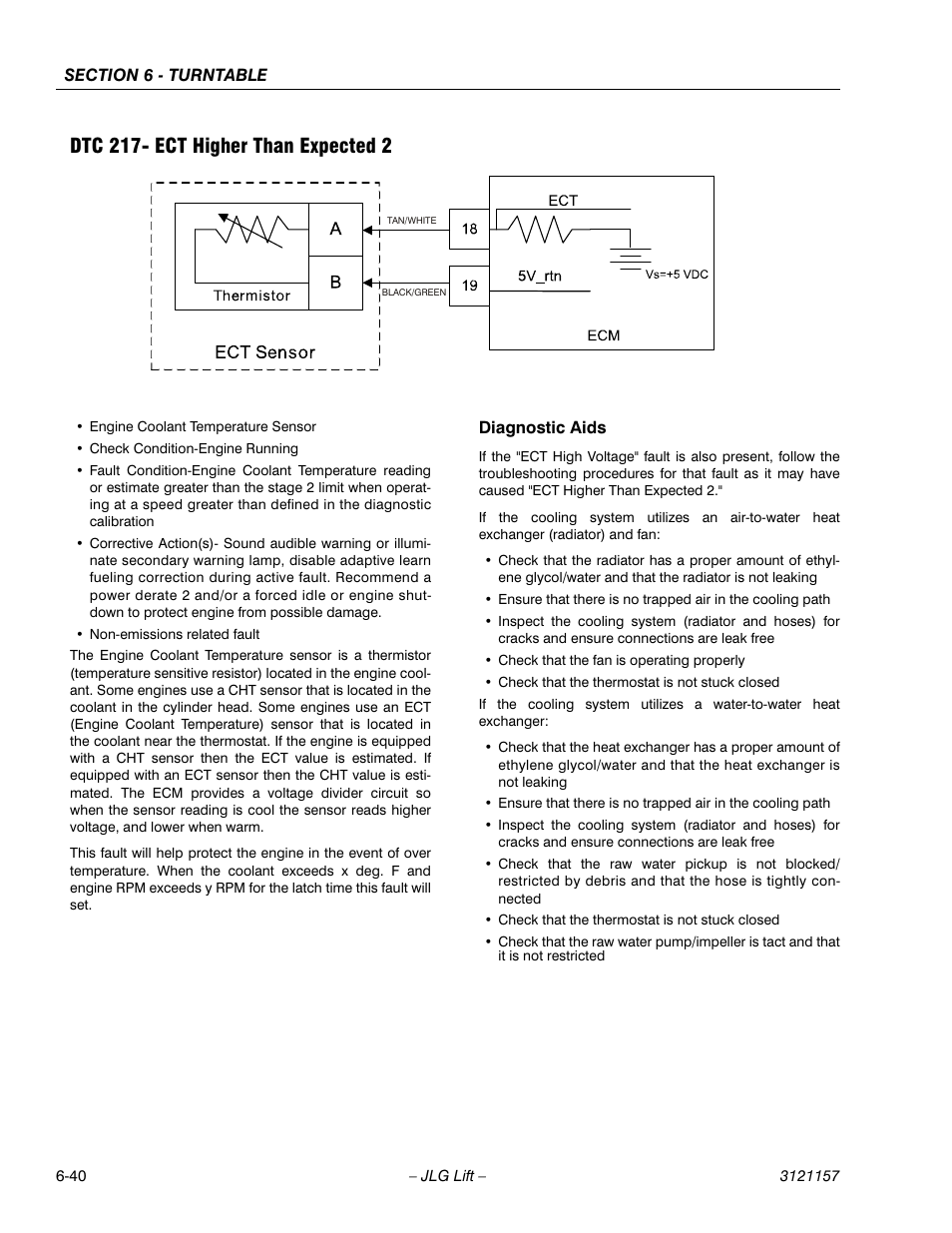 Dtc 217- ect higher than expected 2, Dtc 217- ect higher than expected 2 -40 | JLG 600SC_660SJC Service Manual User Manual | Page 186 / 406