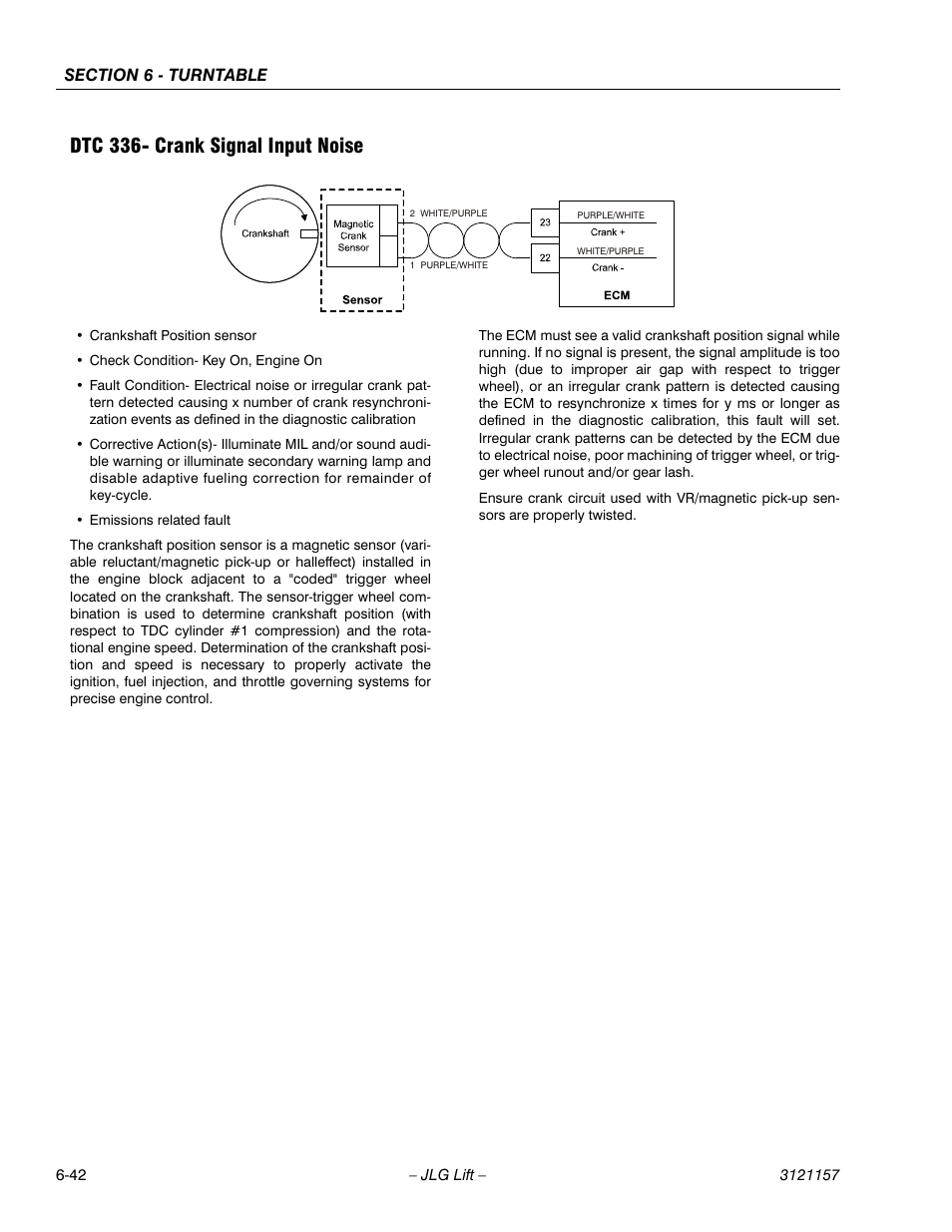 Dtc 336- crank signal input noise, Dtc 336- crank signal input noise -42 | JLG 600SC_660SJC Service Manual User Manual | Page 188 / 406