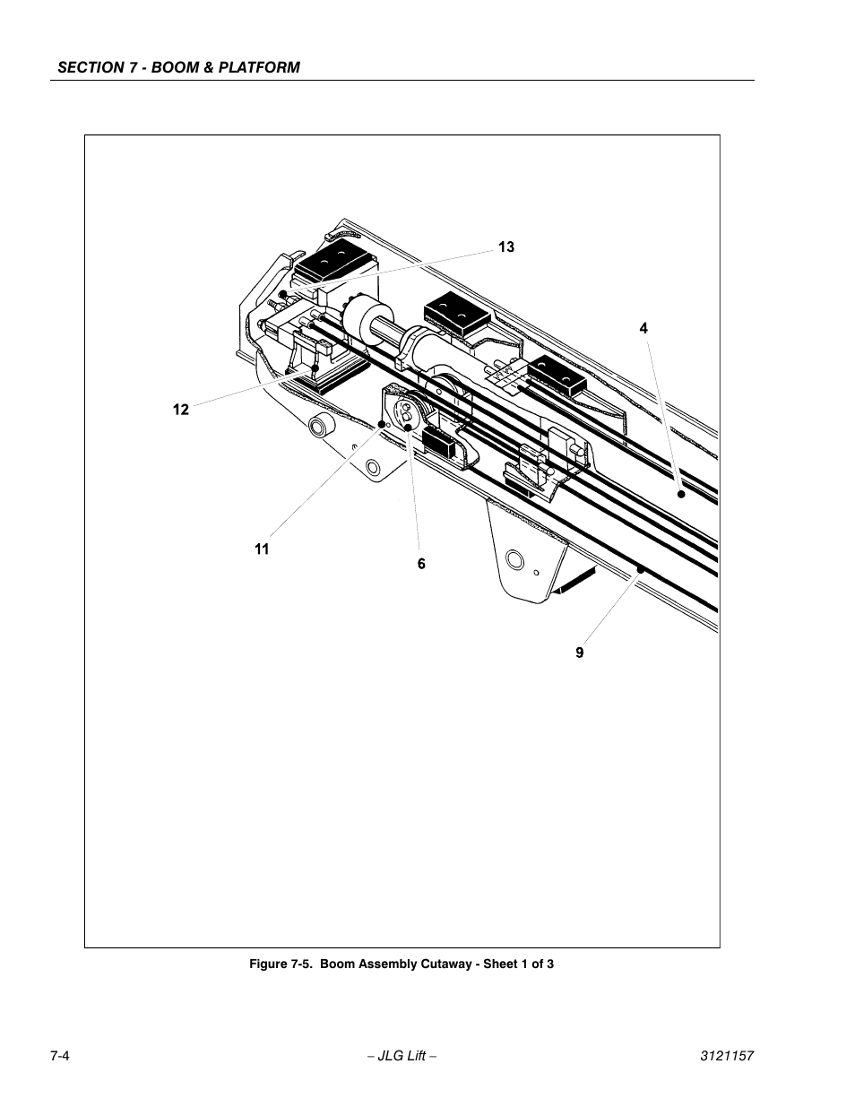 Boom assembly cutaway - sheet 1 of 3 -4 | JLG 600SC_660SJC Service Manual User Manual | Page 230 / 406