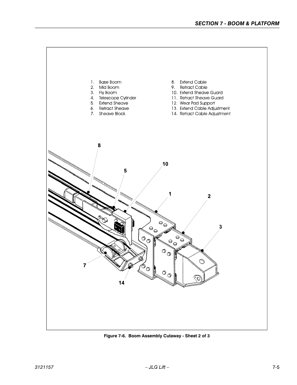 Boom assembly cutaway - sheet 2 of 3 -5 | JLG 600SC_660SJC Service Manual User Manual | Page 231 / 406