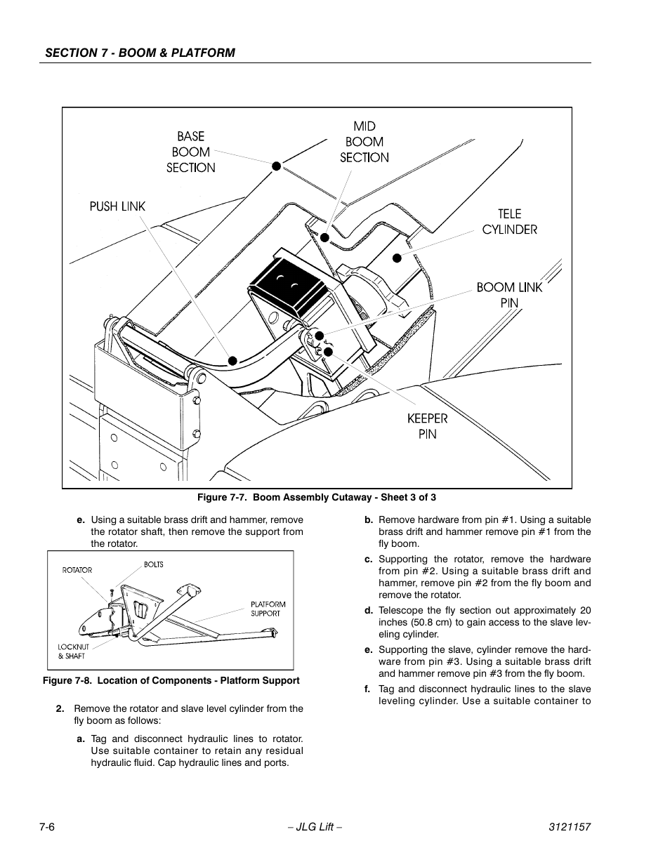 Boom assembly cutaway - sheet 3 of 3 -6, Location of components - platform support -6 | JLG 600SC_660SJC Service Manual User Manual | Page 232 / 406