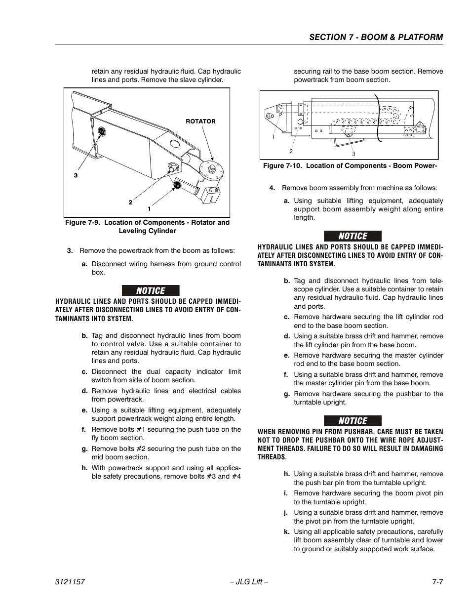 Location of components - boom powertrack -7 | JLG 600SC_660SJC Service Manual User Manual | Page 233 / 406