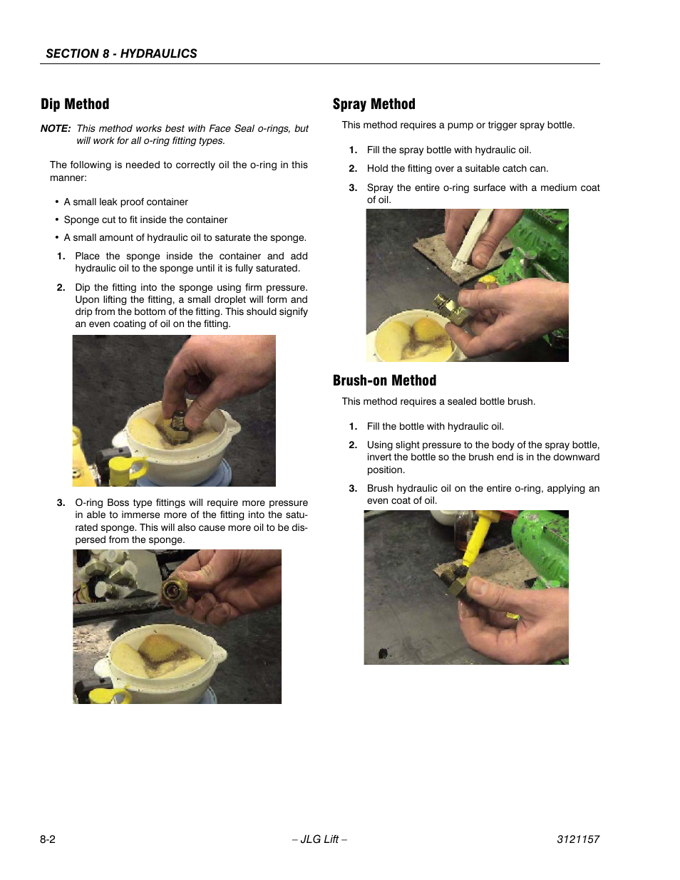 Dip method, Spray method, Brush-on method | Dip method -2 spray method -2 brush-on method -2 | JLG 600SC_660SJC Service Manual User Manual | Page 262 / 406