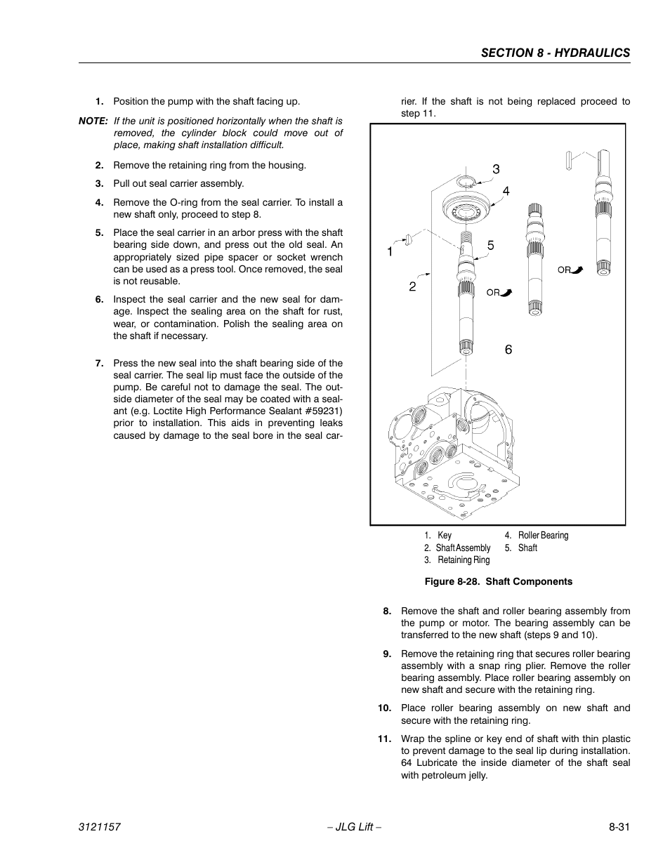 Shaft components -31 | JLG 600SC_660SJC Service Manual User Manual | Page 291 / 406