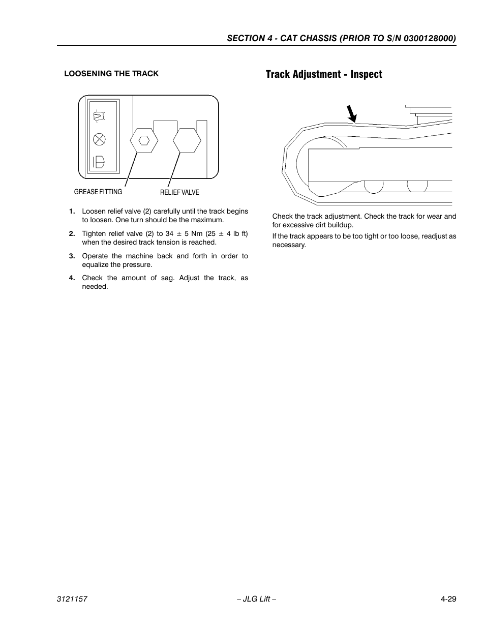 Track adjustment - inspect, Track adjustment - inspect -29 | JLG 600SC_660SJC Service Manual User Manual | Page 91 / 406