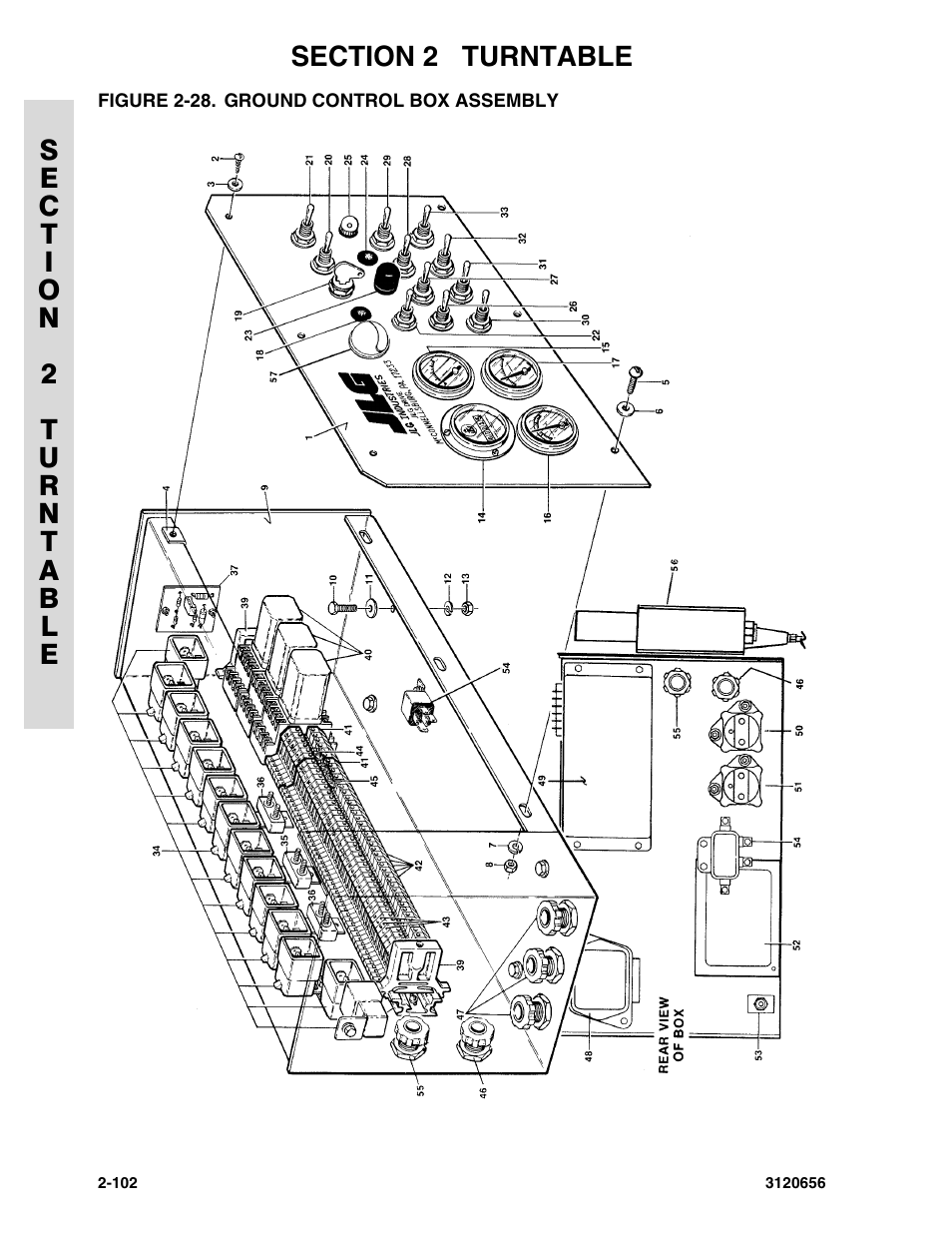 Figure 2-28. ground control box assembly, Ground control box assembly -102 | JLG 60HA ANSI Parts Manual User Manual | Page 174 / 352