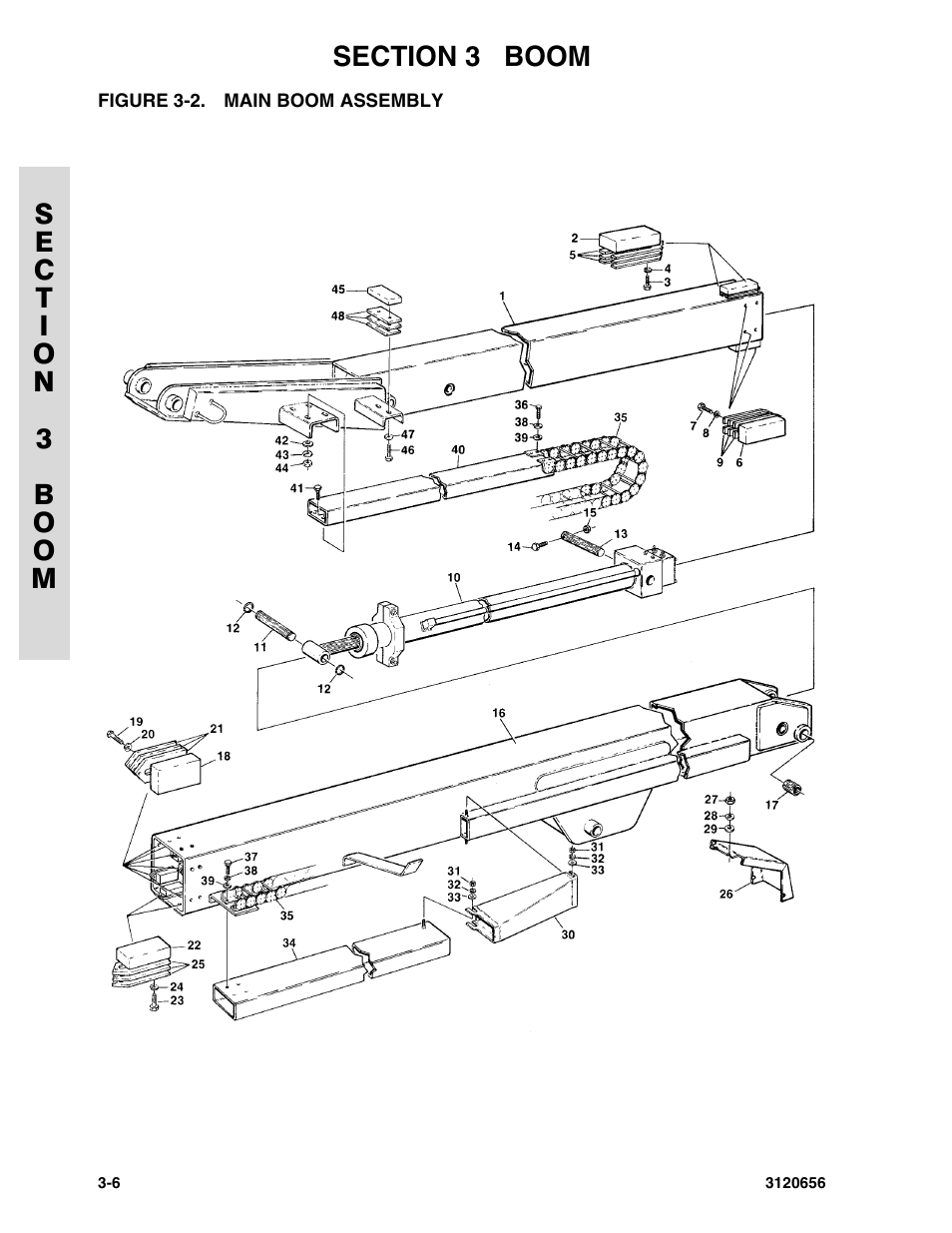 Figure 3-2. main boom assembly | JLG 60HA ANSI Parts Manual User Manual | Page 200 / 352