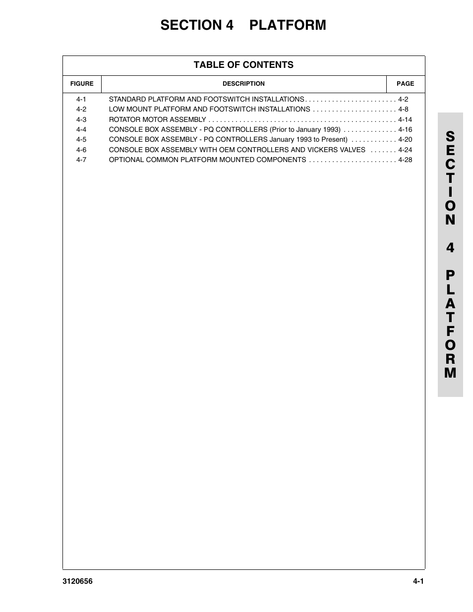 Section 4 platform, Section 4 - platform -1 | JLG 60HA ANSI Parts Manual User Manual | Page 211 / 352