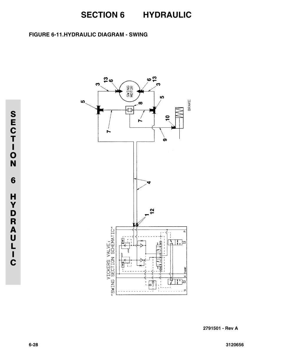 Figure 6-11. hydraulic diagram - swing | JLG 60HA ANSI Parts Manual User Manual | Page 310 / 352