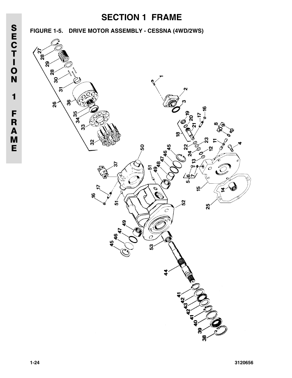 Drive motor assembly - cessna (4wd/2ws) -24 | JLG 60HA ANSI Parts Manual User Manual | Page 32 / 352