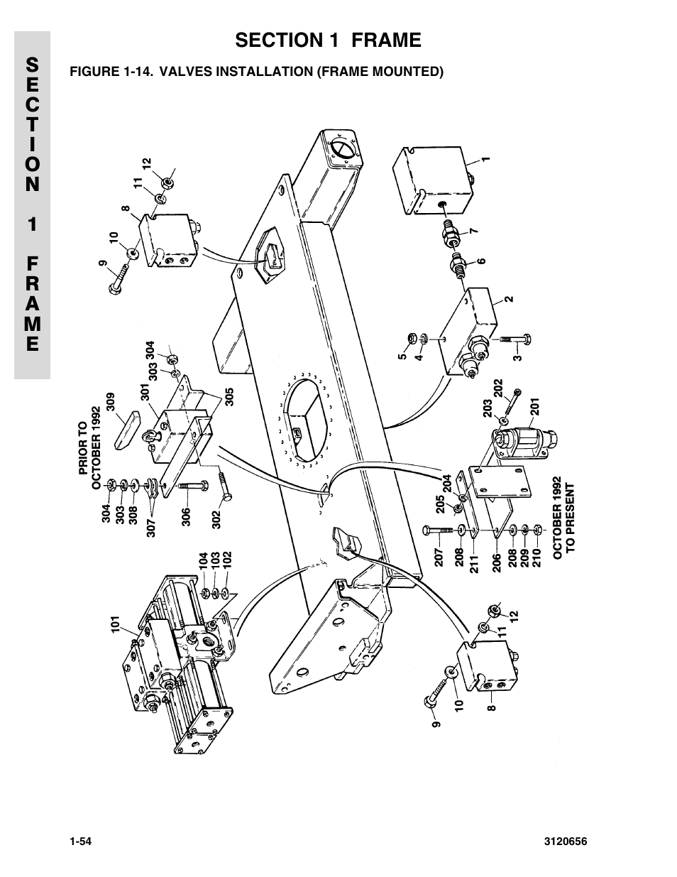 Figure 1-14. valves installation (frame mounted), Valves installation (frame mounted) -54 | JLG 60HA ANSI Parts Manual User Manual | Page 62 / 352