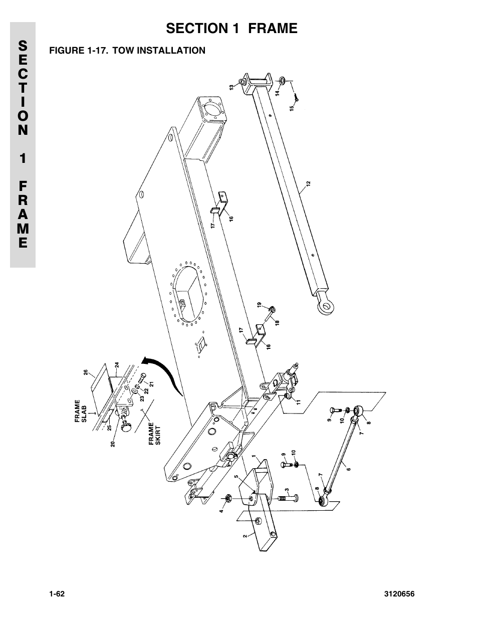 Figure 1-17. tow installation, Tow installation -62 | JLG 60HA ANSI Parts Manual User Manual | Page 70 / 352