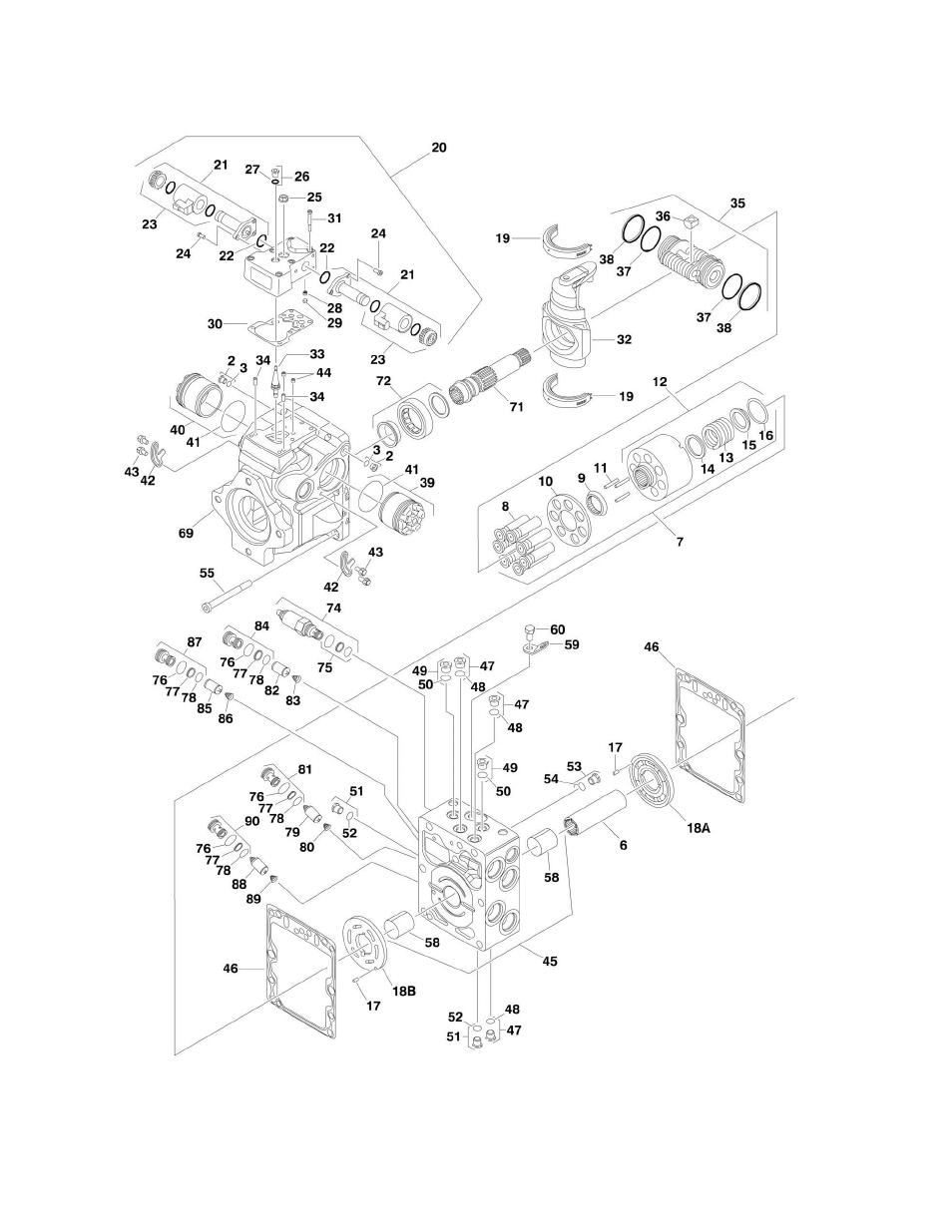 Figure 2-11. pump assembly (sauer tandem) | JLG 1250AJP Parts Manual User Manual | Page 124 / 444
