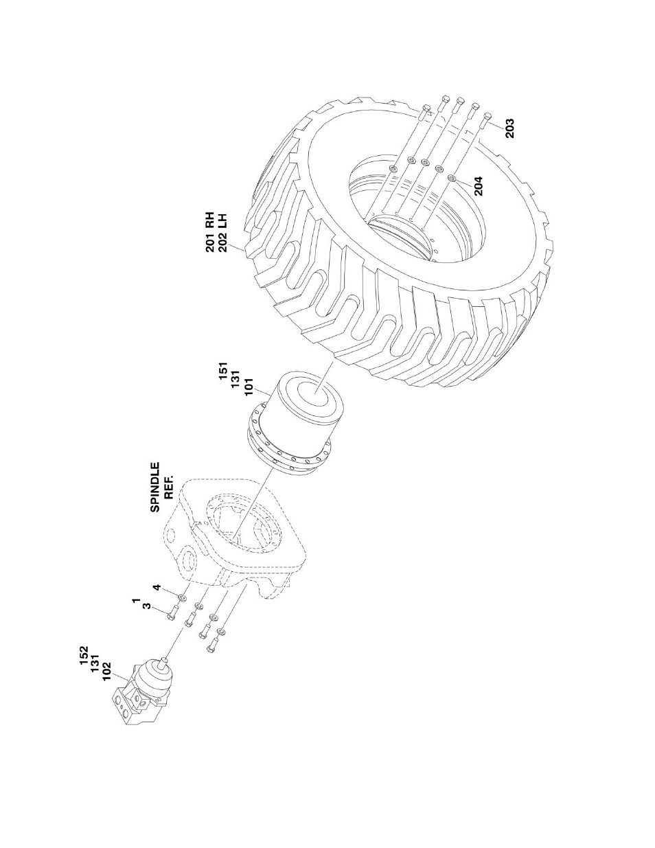 Figure 1-3. tire and wheel drive installation | JLG 1250AJP Parts Manual User Manual | Page 16 / 444