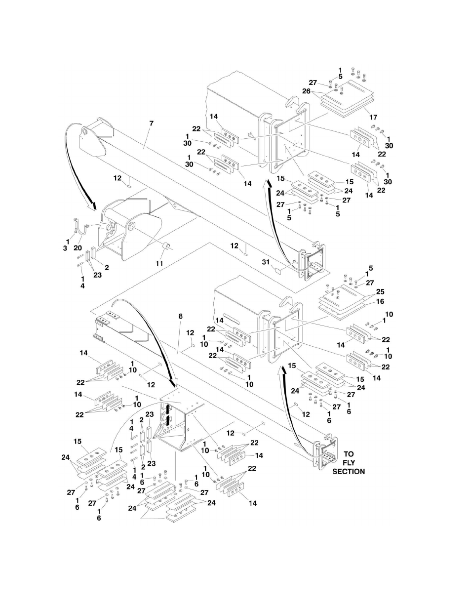 Figure 3-2. tower boom assembly | JLG 1250AJP Parts Manual User Manual | Page 204 / 444