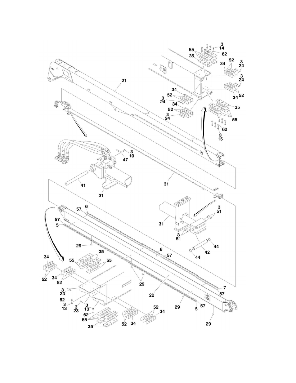 Figure 3-3. main boom assembly | JLG 1250AJP Parts Manual User Manual | Page 208 / 444