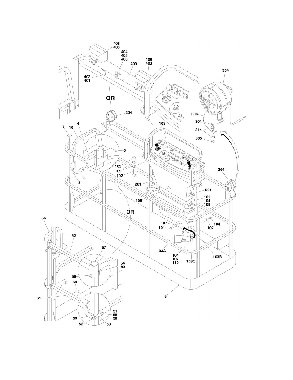 Figure 4-1. platform components installation | JLG 1250AJP Parts Manual User Manual | Page 232 / 444