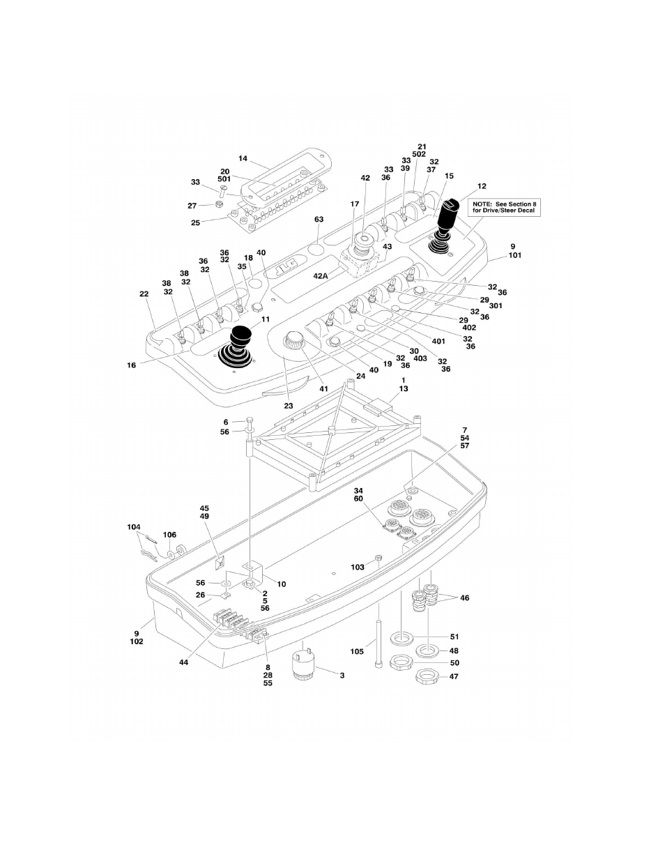 Figure 4-3. platform console assembly | JLG 1250AJP Parts Manual User Manual | Page 238 / 444