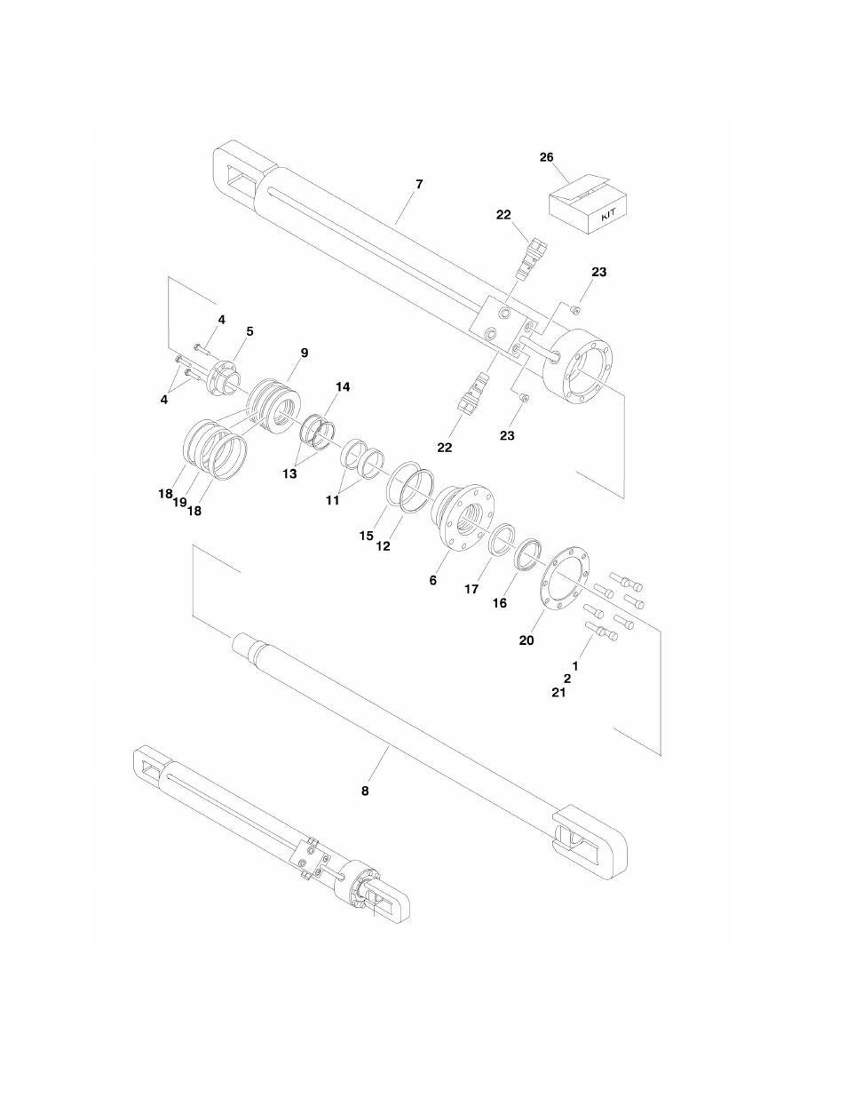 Figure 5-1. axle extension cylinder assembly | JLG 1250AJP Parts Manual User Manual | Page 260 / 444