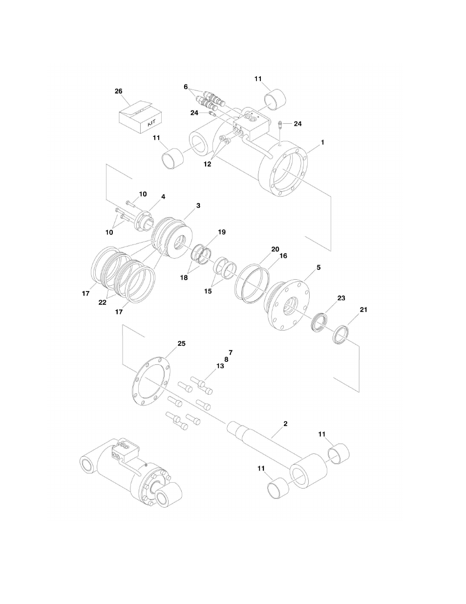 Figure 5-2. axle lockout cylinder assembly | JLG 1250AJP Parts Manual User Manual | Page 262 / 444