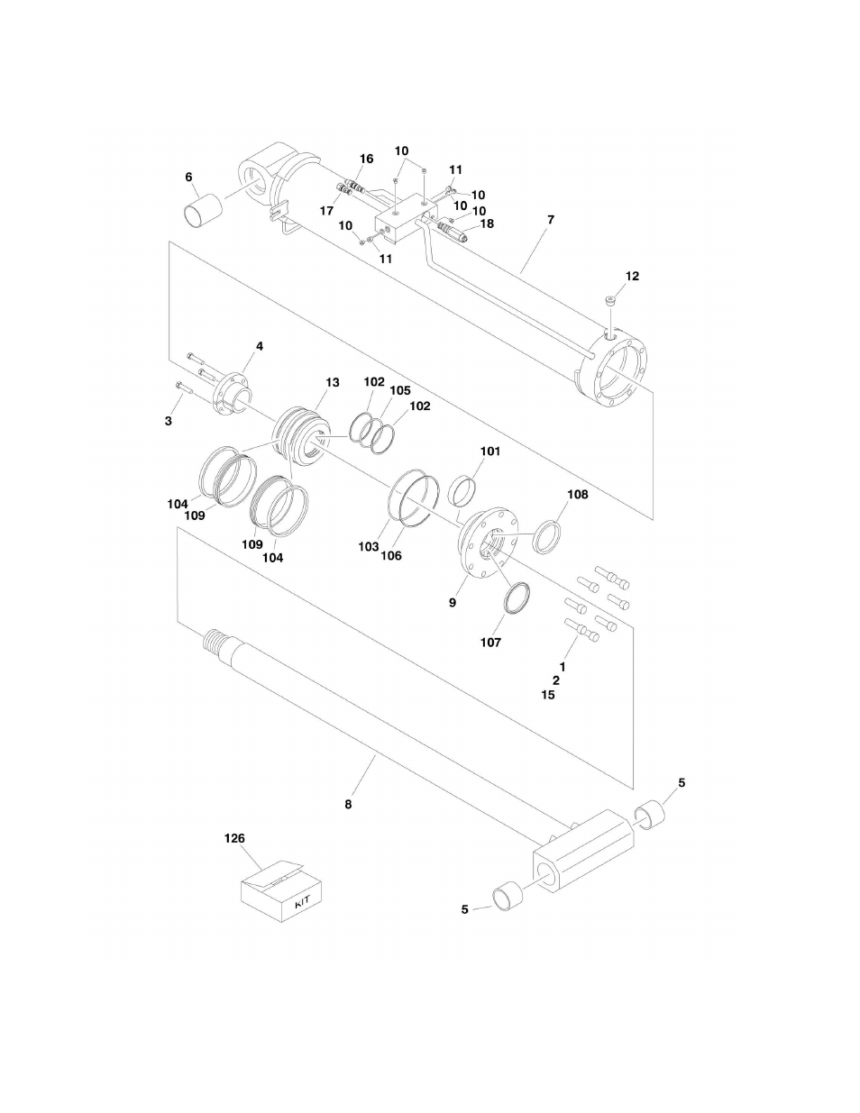 Figure 5-6. lift cylinder assembly (tower boom) | JLG 1250AJP Parts Manual User Manual | Page 272 / 444