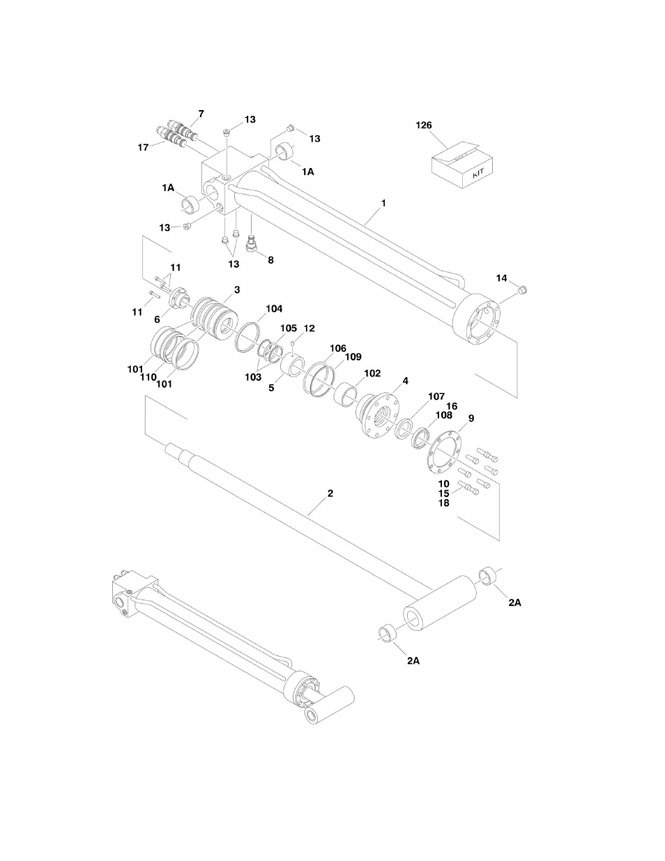 Figure 5-7. jib cylinder assembly | JLG 1250AJP Parts Manual User Manual | Page 274 / 444