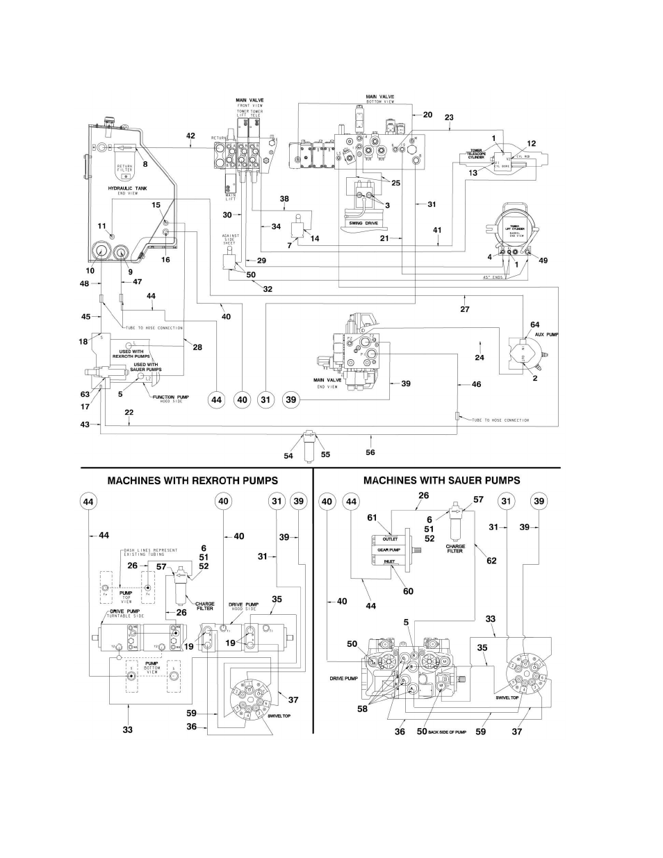 Figure 6-5. hydraulic diagram - turntable | JLG 1250AJP Parts Manual User Manual | Page 298 / 444