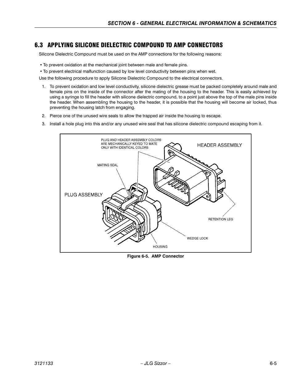 Amp connector -5 | JLG 4394RT Service Manual User Manual | Page 183 / 228