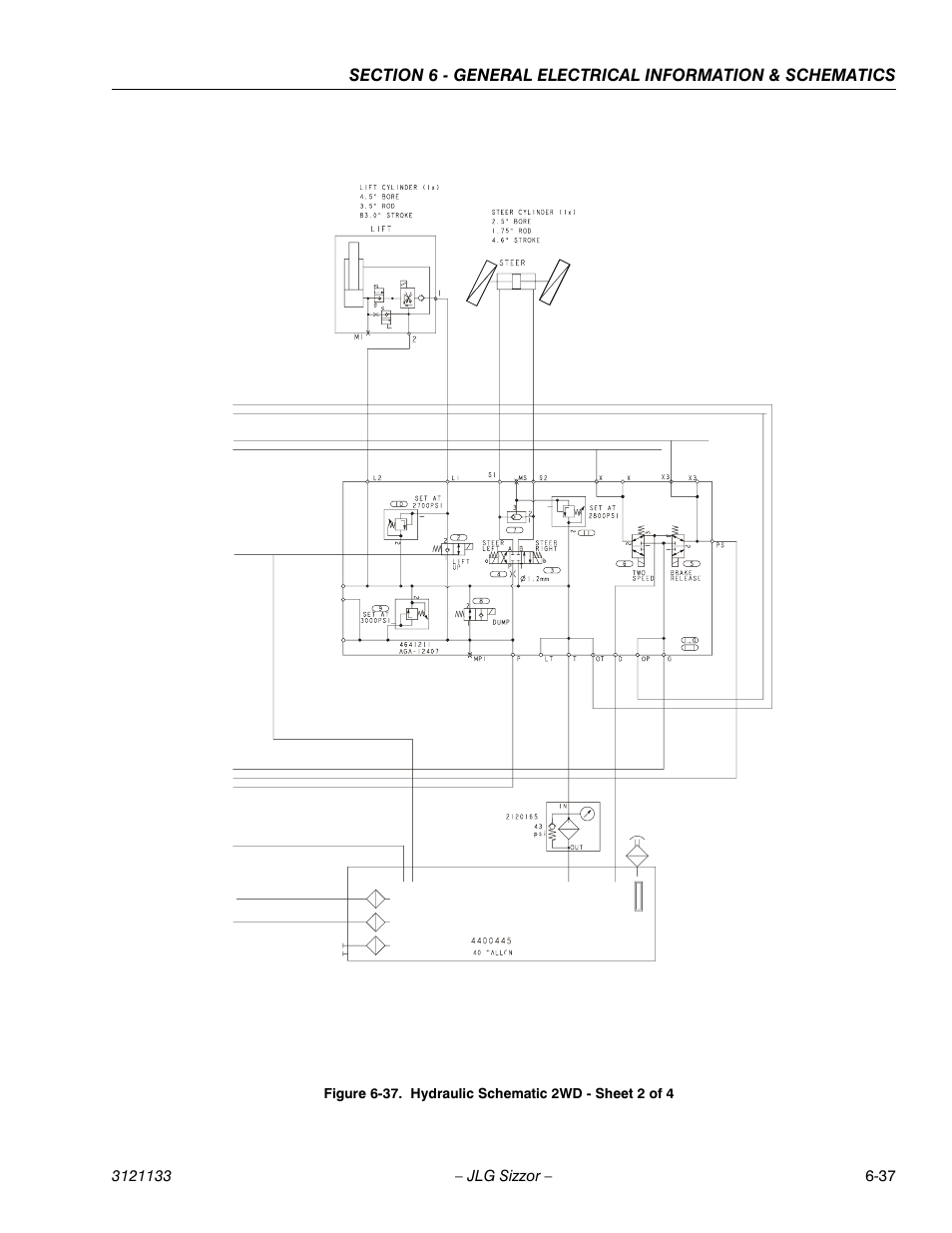 Hydraulic schematic 2wd - sheet 2 of 4 -37 | JLG 4394RT Service Manual User Manual | Page 215 / 228