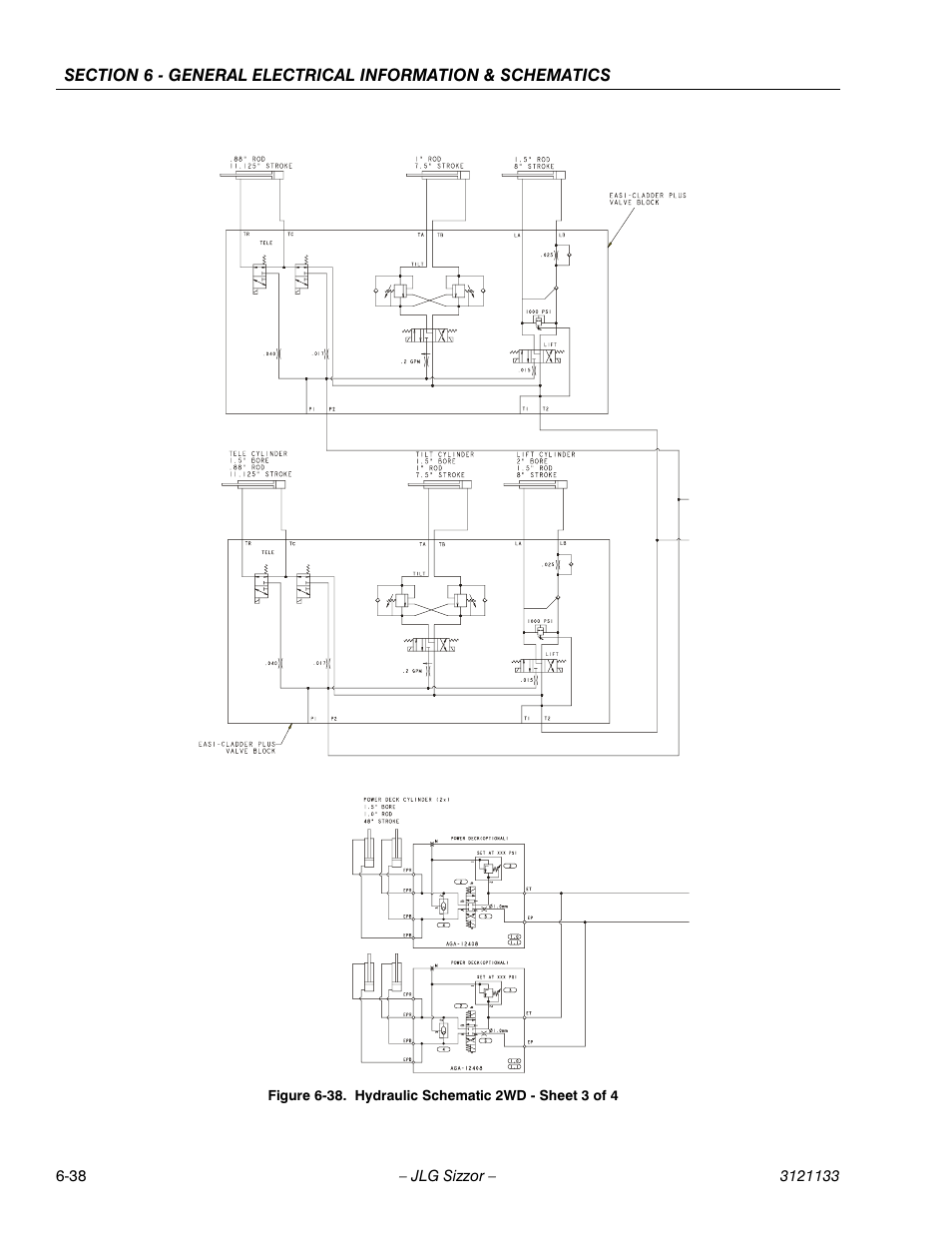 Hydraulic schematic 2wd - sheet 3 of 4 -38 | JLG 4394RT Service Manual User Manual | Page 216 / 228