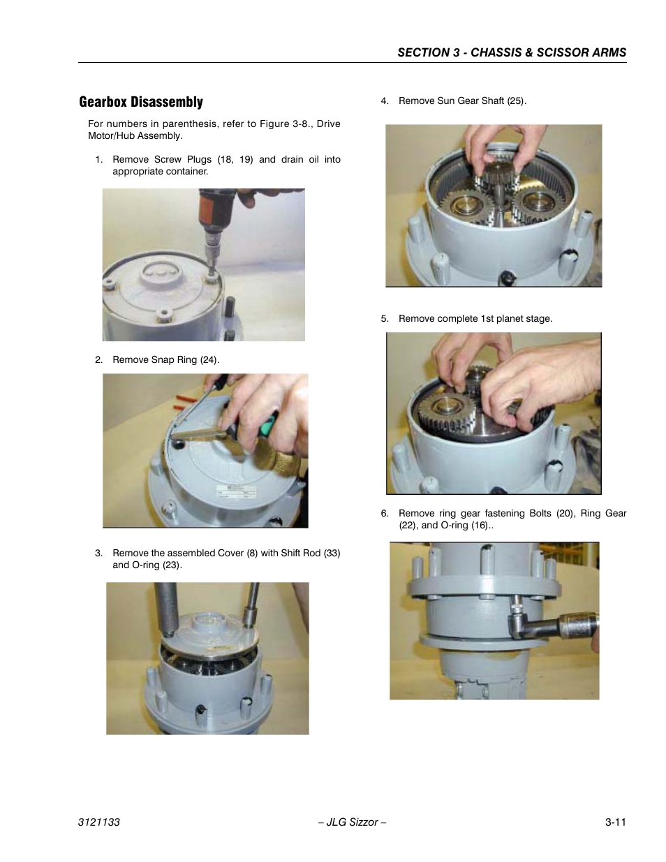 Gearbox disassembly | JLG 4394RT Service Manual User Manual | Page 47 / 228
